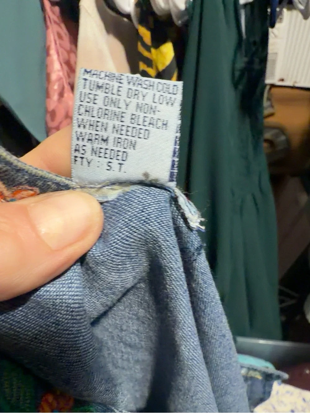 Vintage Sleeveless Embroidered Denim Pantsuit in Blue